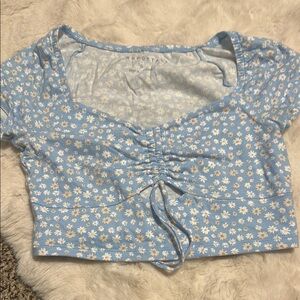 Aeropostale Blue Floral Crop Top